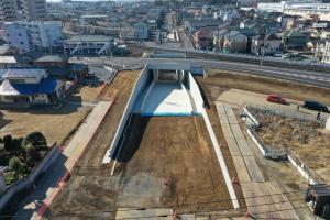 G,L,U躯体完成（松葉町から箭弓町を望む）