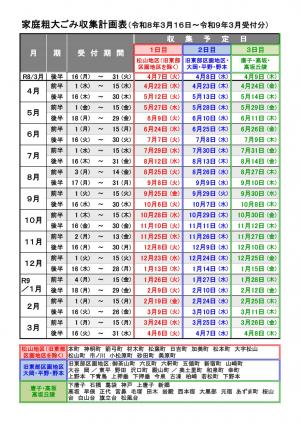 令和8年度家庭粗大ごみ収集計画表 [PDFファイル／56KB]