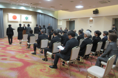  退職辞令交付式の画像です。