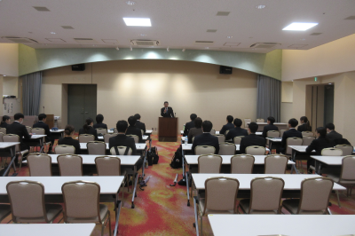 新規採用職員研修市長講話の画像です。