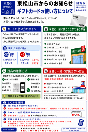 ギフトカードの使い方について