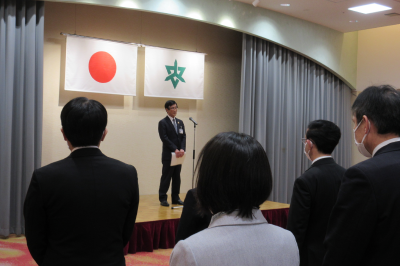 東松山市副市長退任式の画像です。