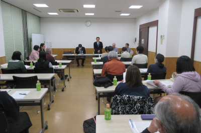 東松山市バドミントン連盟総会の画像です。